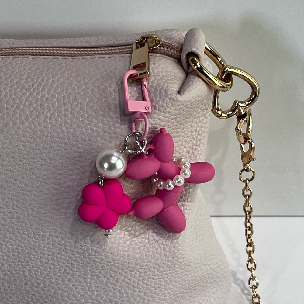 Pink Balloon Dog Bag Charm Purse Accessory